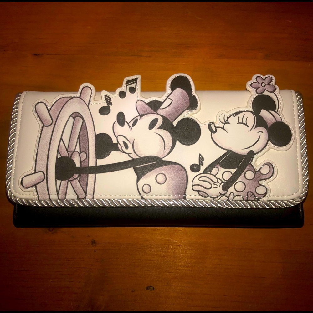 Officially Licensed Loungefly Mickey and Minnie Mouse Steamboat Willie wallet
